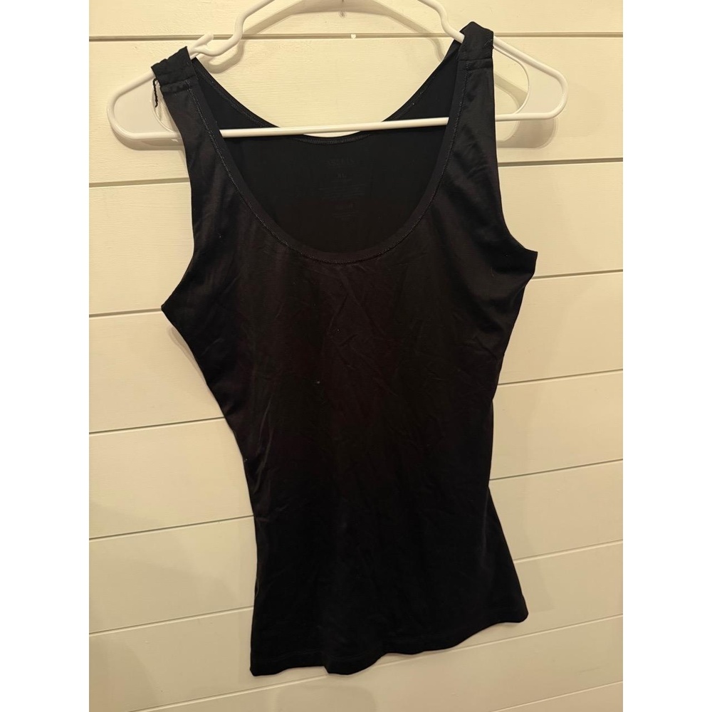 ASSETS Womens XL Black Scoop Neck Shaping Tank Top‎ Sleeveless Nylon